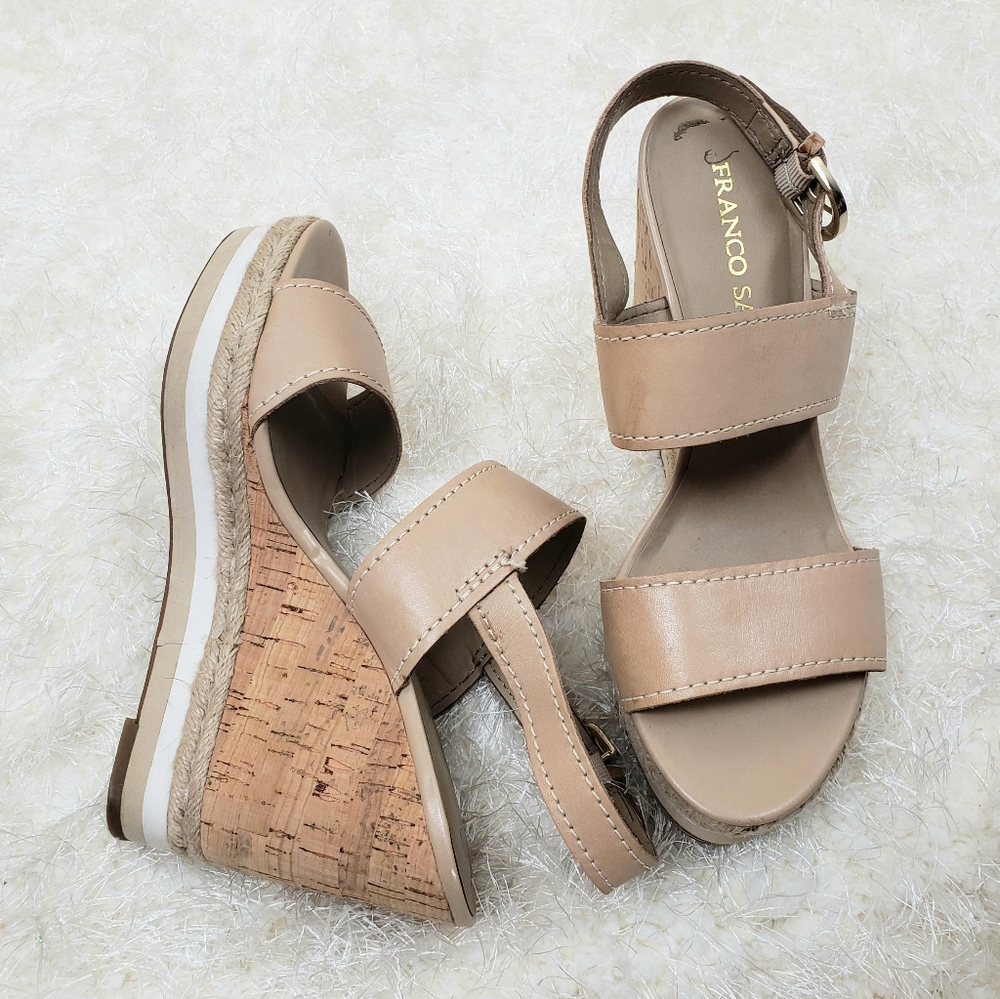 Franco Sarto leather wedge shoes